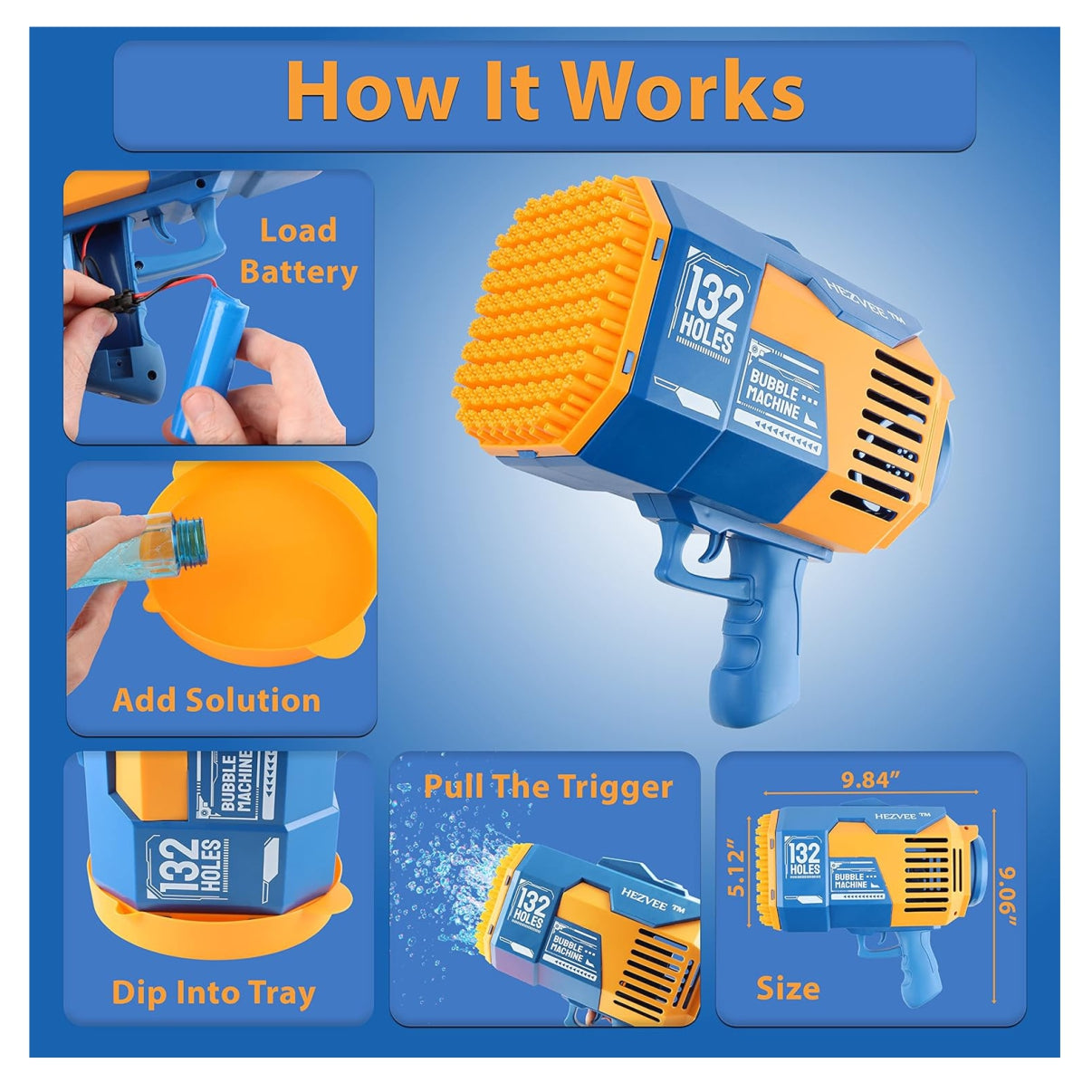Pistola Burbujas 132 Agujeros Juguete